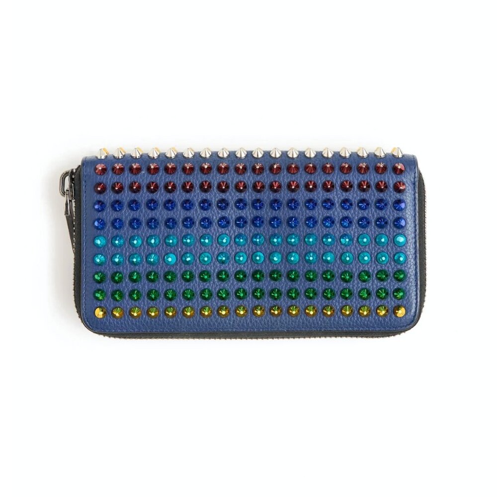 Christian Louboutin | Calf Leather Multi Rainbow Metal Spikes Panettone Wallet